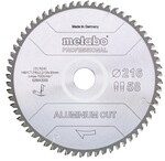 Пильный диск Metabo Aluminium cut HW/CT 216х2.2/1.8x30, Z58 FZ/TZ 5 град. (628443000)