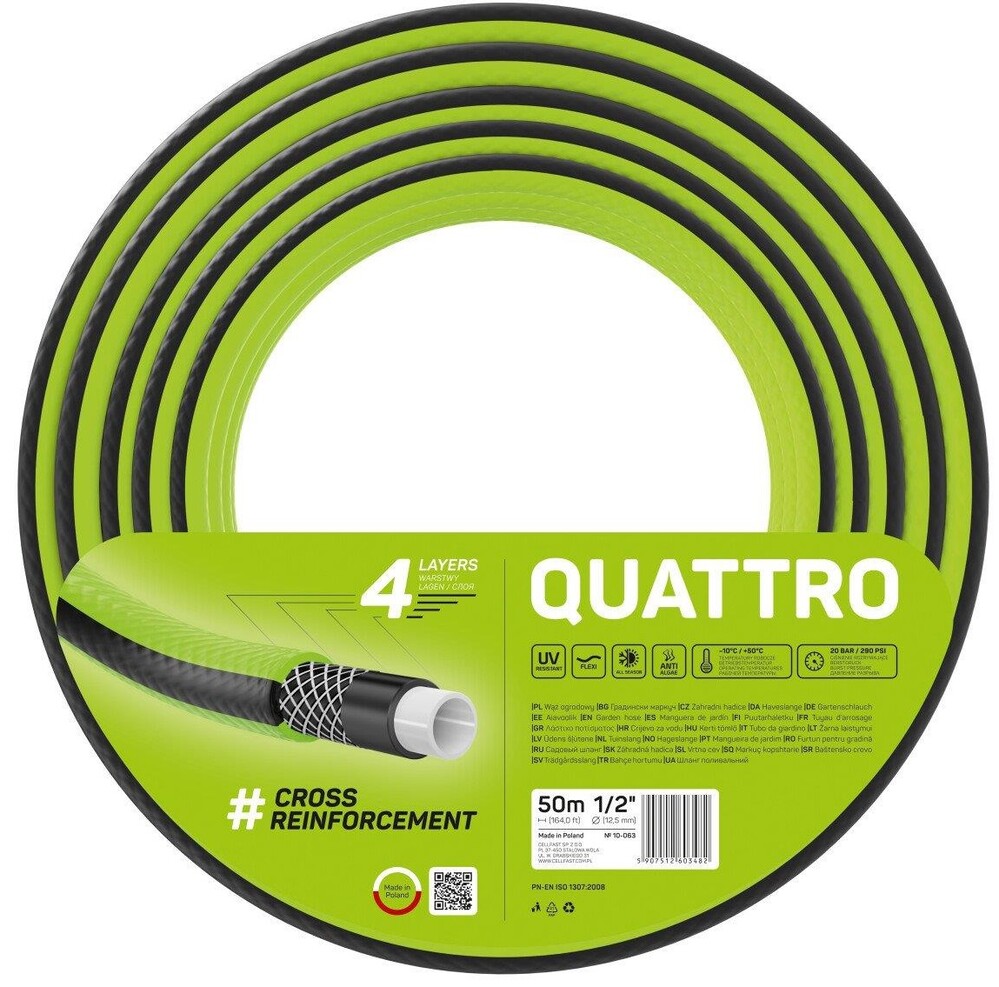 

Шланг садовый Cellfast QUATTRO 1/2'', 50 м (10-063)