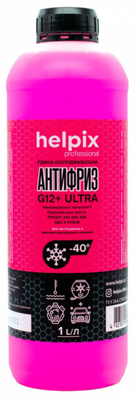 Антифриз Helpix 1 л, G12+, -40 град. (червоний) (4823075806713)