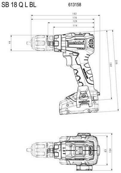 Аккумуляторная ударная дрель-шуруповерт Metabo SB 18 L BL Q (613158840) (без АКБ и ЗУ) изображение 3