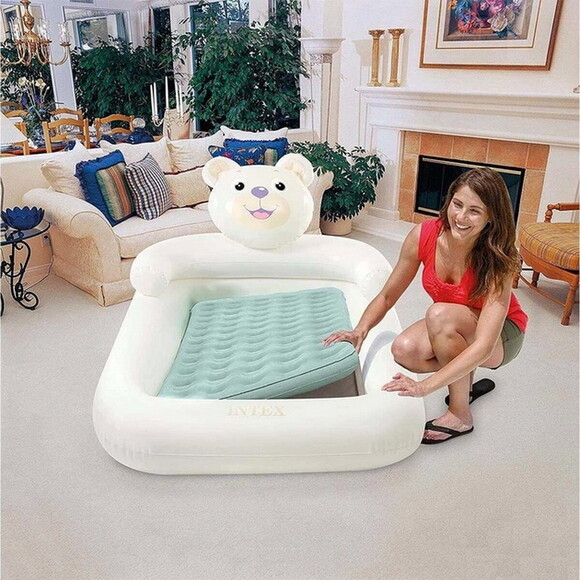 Детская надувная кровать Intex Bear Kidz Travel с ручным насосом, 71х132х10 см (66814) изображение 5