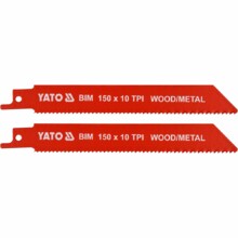 Полотна по дереву і металу бі-металеві для сабельной пили Yato 150х1 мм, 10 зубів (YT-33930)