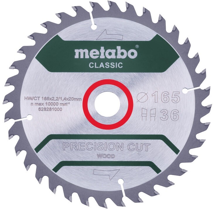 

Пильный диск Metabo Precision cut Classic HW/CT 165х1.8/1.2x20, Z42 WZ 5/B (628027000)