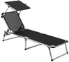 Bo-Camp Sun Lounger With Sunscreen 5 Positions Black