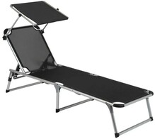 Кровать раскладная Bo-Camp Sun Lounger With Sunscreen 5 Positions Black (1304460)