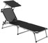 Ліжко розкладне Bo-Camp Sun Lounger With Sunscreen 5 Positions Black (1304460)