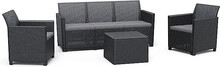 Комплект меблів Keter Claire 5-місний диван зі столиком та кріслами, графіт (253075)