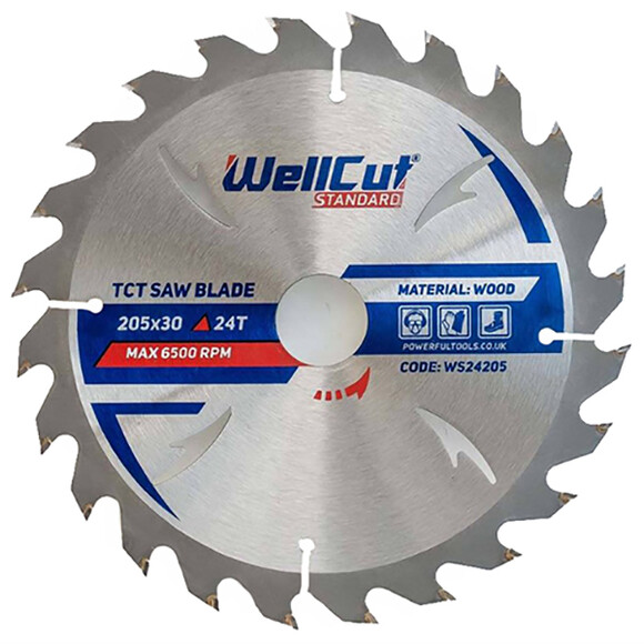 Пильный диск WellCut Standard 24Т, 205x30 мм (WS24205)