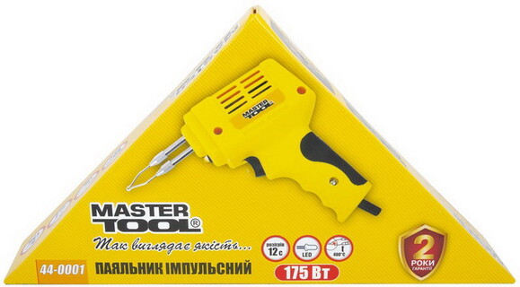 Паяльник імпульсний MASTERTOOL з трансформатором, 175 Вт, 0-400 ° С (44-0001) фото 2