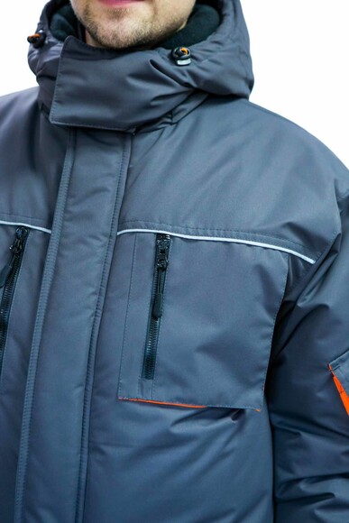 Куртка робоча утеплена Free Work Dexter сіра з помаранчевим р.48-50/3-4/M (56830) фото 4
