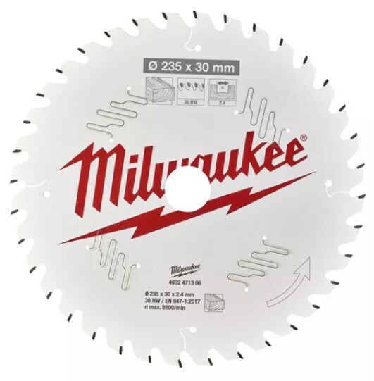 

Пильный диск Milwaukee PFTE 235х30х2.4мм 36 зубьев (4932471306)