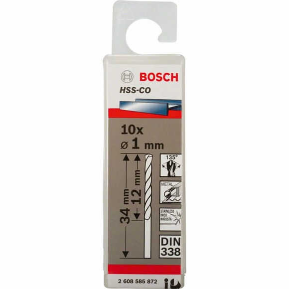 Сверло по металлу Bosch HSS-CO 1х34 мм, 10 шт. (2608585872) изображение 2