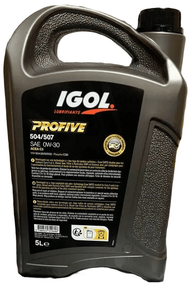 Моторна олива IGOL PROFIVE 504-507 0W-30, 5 л (FIVE5040W30-5L) фото 2
