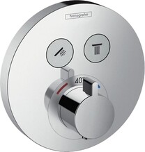 Термостат для ванны Hansgrohe ShowerSelect S 15743000 для 2-х потребителей, скрытый монтаж