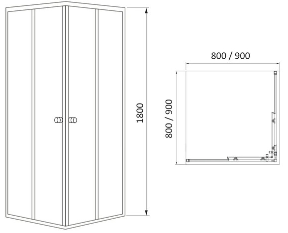 Душова кабіна RJ VELUM 80x80x180 см (80RZ082) фото 2