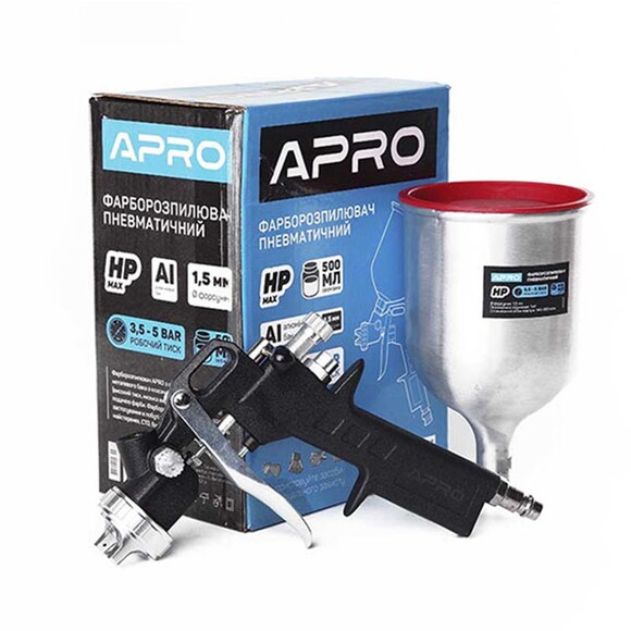 Пневмофарбопульт APRO HP-Max 1.5 мм, 500 мл (850022) фото 3