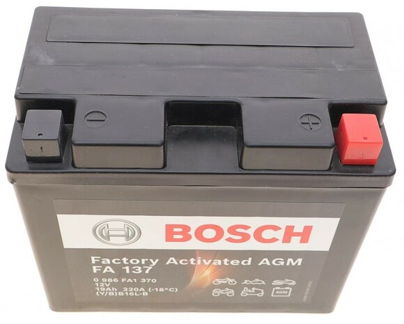 Мото аккумулятор Bosch 6СТ-19 АзЕ (0 986 FA1 370) изображение 2