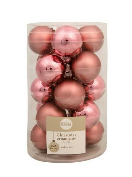 Набор елочных игрушек House of Seasons H&S, 4 см, 20 шт. (темно-розовый) (8720362102304) изображение 2