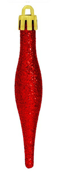 Набір ялинкових іграшок Jumi Бурулька, 9.5 см, 18 шт. (червоний) (5900410690691) фото 4