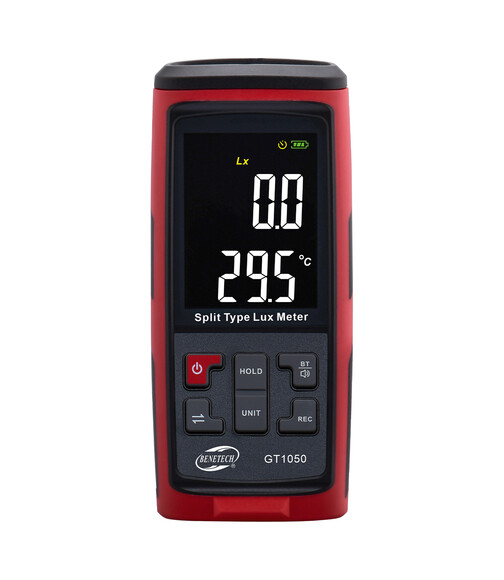 Измеритель уровня освещенности (люксметр + термометр) Bluetooth BENETECH (GT1050) изображение 2