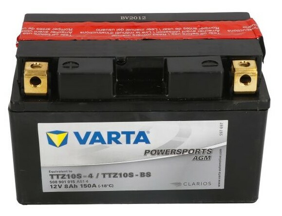 Мото аккумулятор Varta TTZ10S-BS FUN 12В 8Аh 150А L+ изображение 3