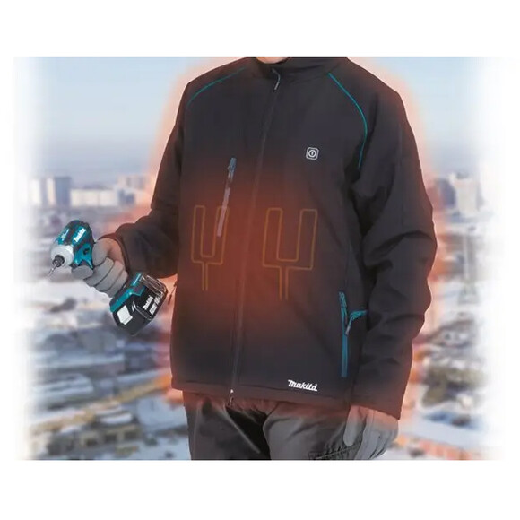 Аккумуляторная куртка Makita DCJ205ZXL изображение 3