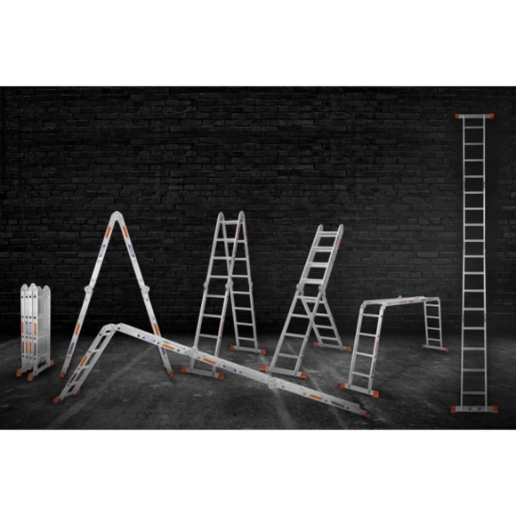 Лестница-трансформер алюминиевая четырёхсекционная BLUETOOLS 4x4 (160-9404) изображение 12