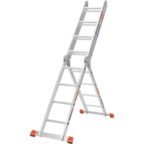 Лестница-трансформер алюминиевая четырёхсекционная BLUETOOLS 4x4 (160-9404) изображение 3