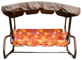 Качели раскладные УКРАЇНСЬКІ КОНСТРУКЦІЇ Оранжевый пион трехместные, 2150 мм