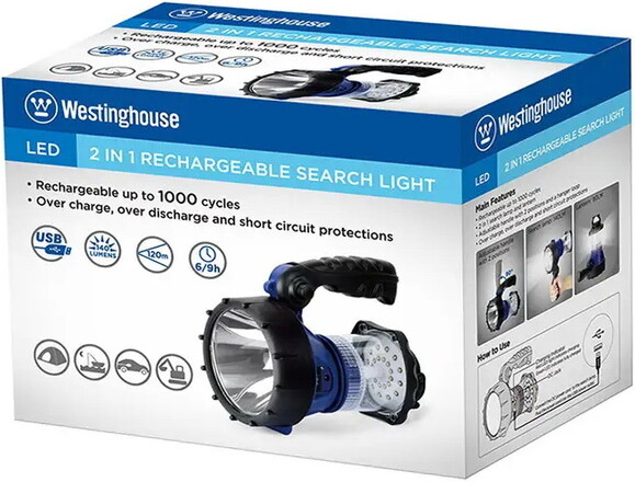 Ліхтар пошуковий Westinghouse 3W LED WF1504 +Мicro USB кабель в комплекті фото 2