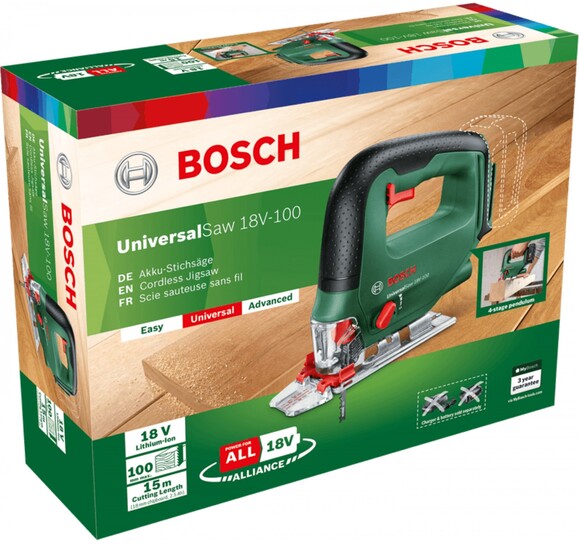 Акумуляторний лобзик Bosch Universal Saw 18V-100 (0603011100) (без АКБ та ЗП) фото 4