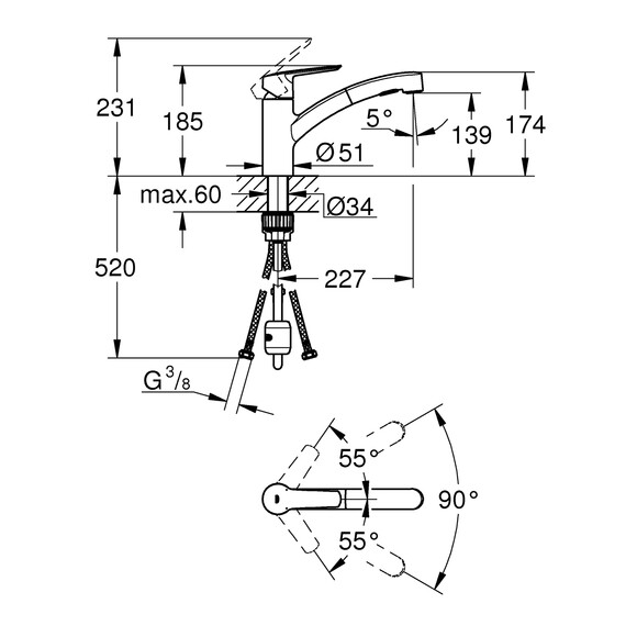 Змішувач для кухні Grohe QuickFix Start Cube (30531001) (CV030586) фото 8