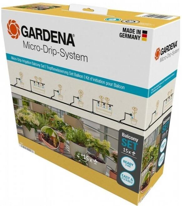 

Комплект полива Gardena Micro-Drip-System Balcony Set для балкона на 15 растений (13401-20.000.00)