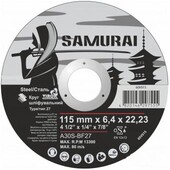 Диск шлифовальный SAMURAY 115х22.23 мм, t= 6.4 мм по металлу (60V015)