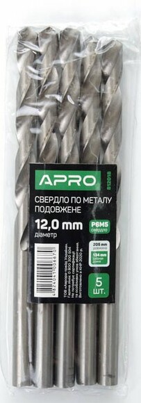 Свердло по металу APRO P6M5 12.0 мм (810059) фото 3