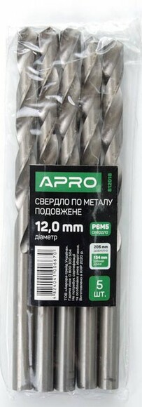 Сверло по металлу APRO P6M5 12.0 мм (810059) изображение 3