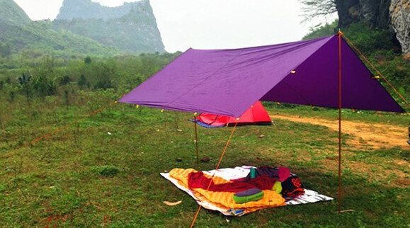 Тент туристичний 3F UL Gear 40D silicone, purple, 3 х 3 м (tent1) фото 3