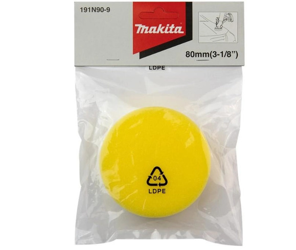 Полірувальна жовта насадка Makita 80 мм для DVP300 (191N90-9) фото 2