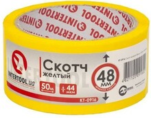 Скотч жовтий INTERTOOL 48 мм, 50 м, 44 мкм (KT-0916)