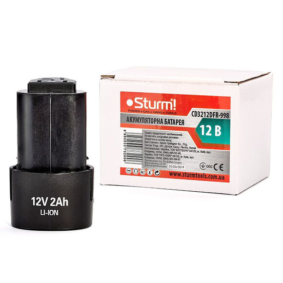 Акумулятор Li-Ion Sturm CD3212DFR-998 12 В, 2.0 Ач фото 2