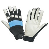 Перчатки защитные Lahti Pro со свиной кожи (микрофибра, эластан, полиэстер, неопрен) бело-синие 10 (L280410K)