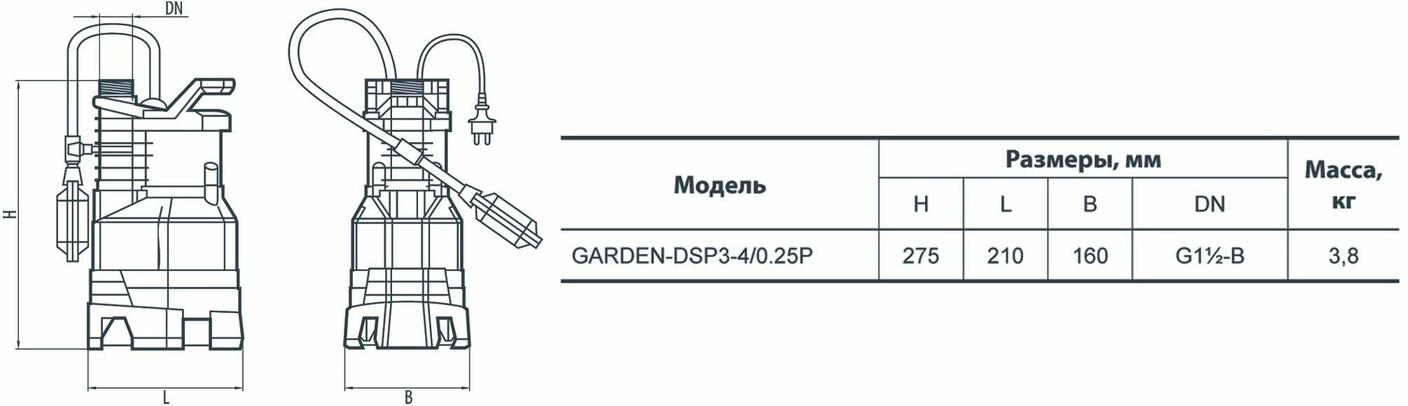Насосы + Garden-DSP3-4/0.25P (4823072205649)