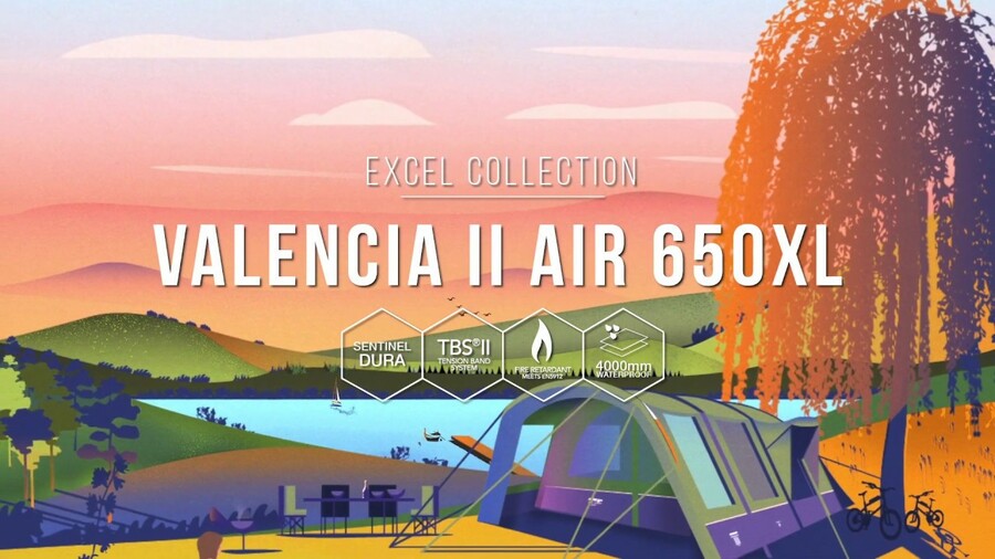 Vango AirBeam Tents - Valencia II Air 650XL 2020